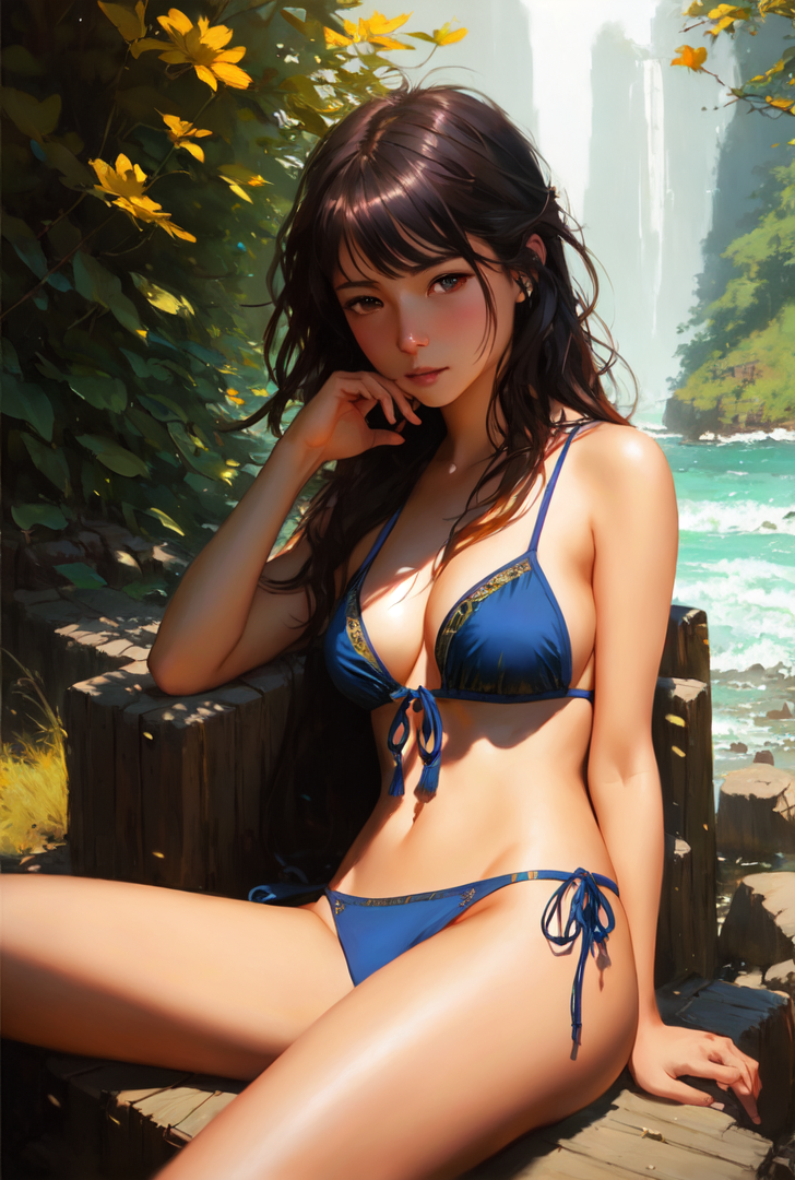黒髪美女のビーチリゾートポートレート #美少女 #水着 #ビキニ