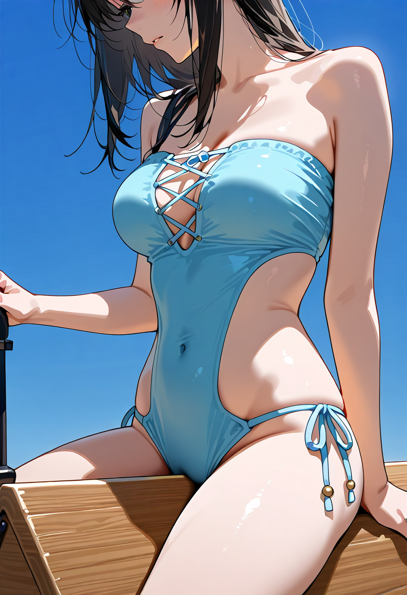 青空の下で爽やかビキニポートレート #水着 #ビキニ #美少女