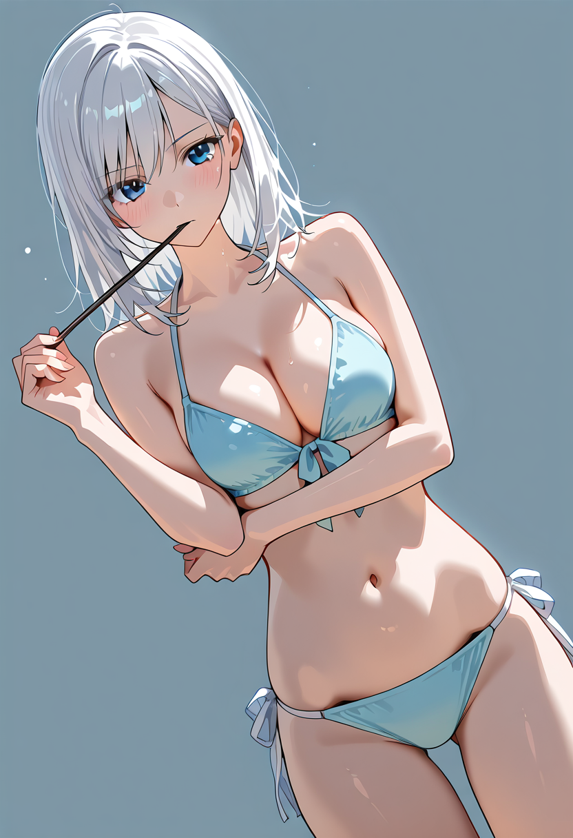 白髪の美少女、爽やかな笑顔のアニメイラスト #アニメ #美少女 #かわいい