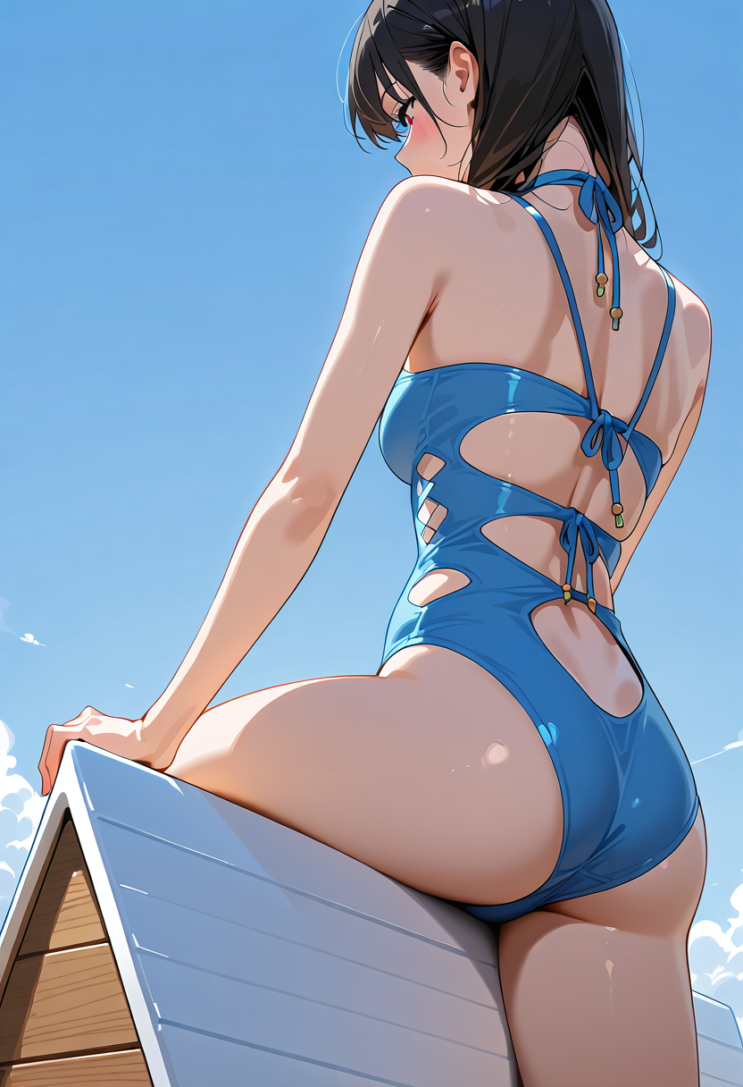 青空の下、爽やかな笑顔のポートレート #美少女 #屋外 #空