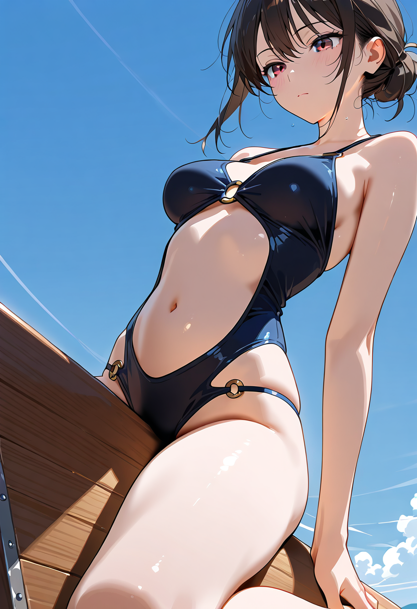 Olivia Anderson 2 のAI美少女イラスト #アニメ調 #空 #屋外