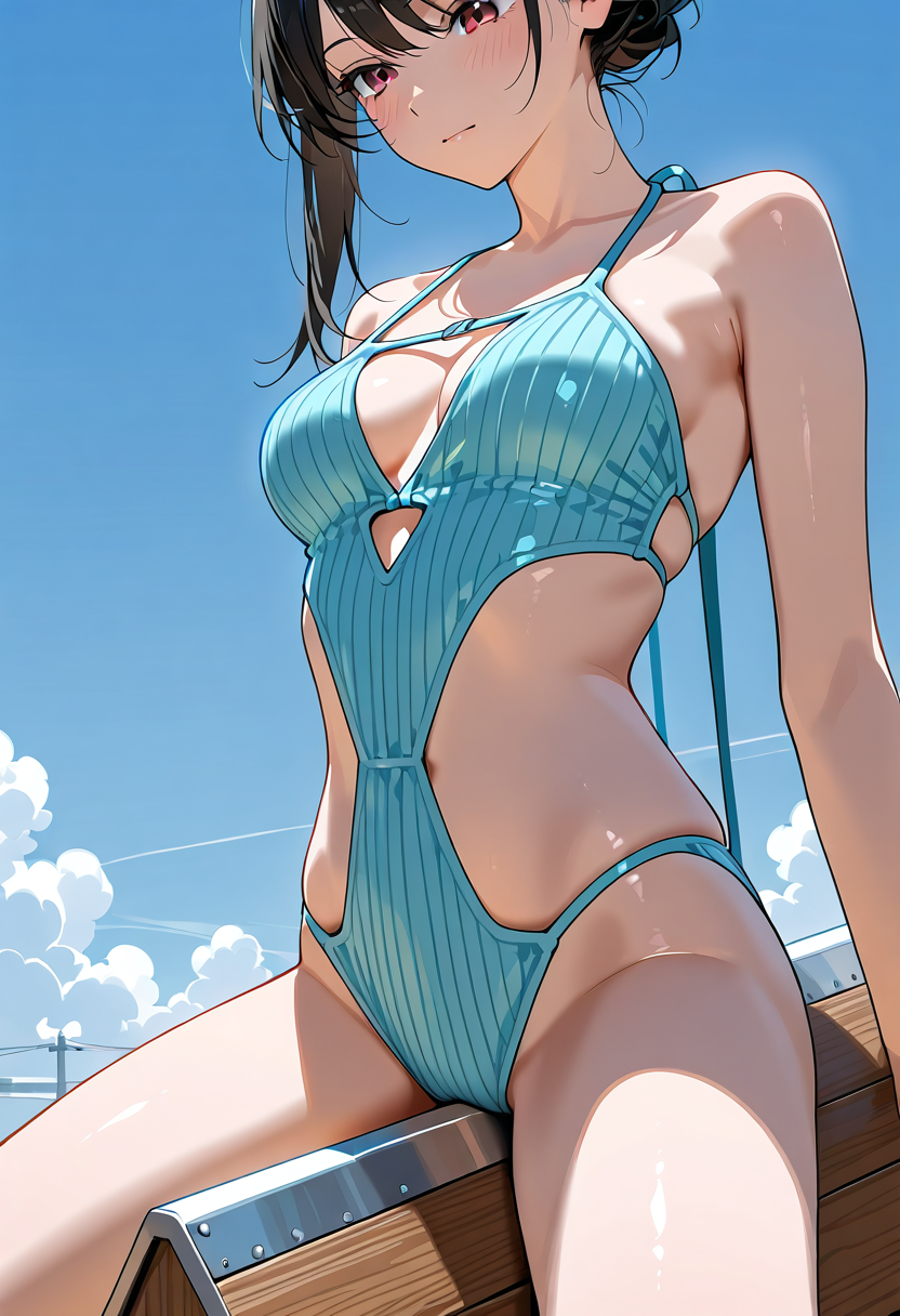 青空の下、澄んだ瞳で微笑む少女 #アニメ #空 #屋外