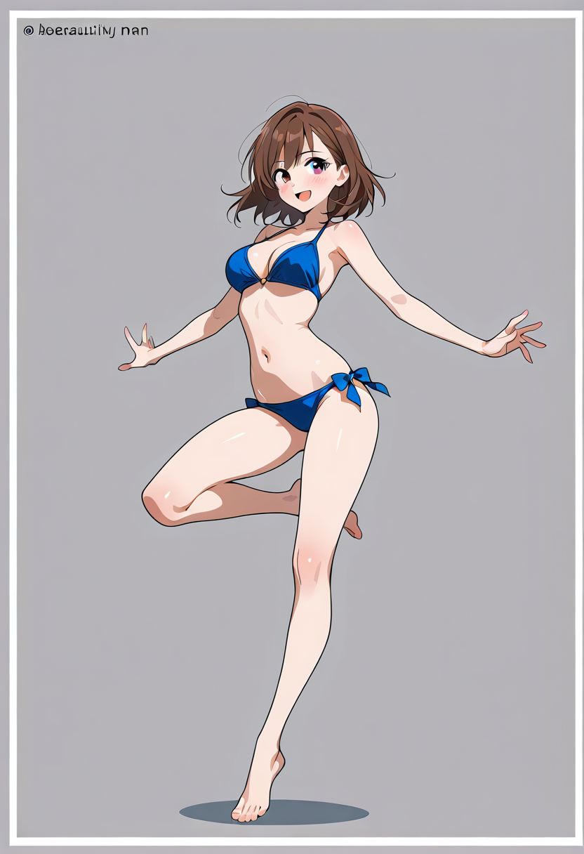 紺色水着の元気な笑顔ポートレート #美少女 #水着 #笑顔