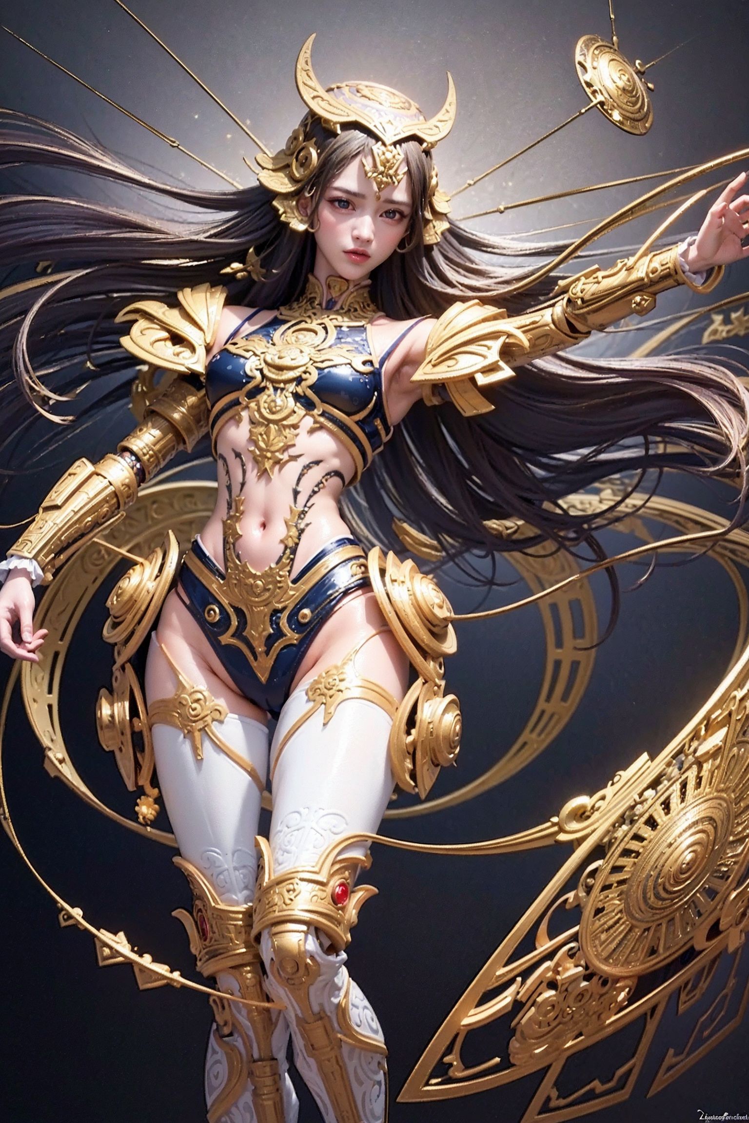 黄金甲冑の戦姫、優雅な舞 #戦姫 #甲冑 #ファンタジー