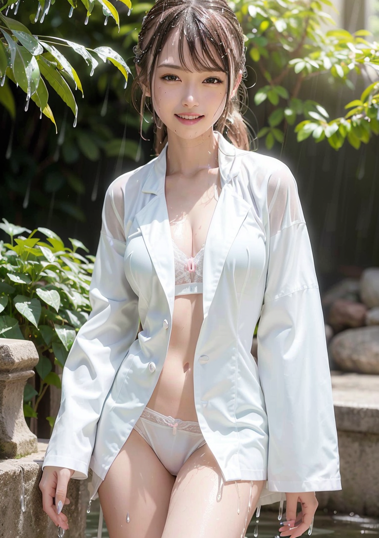 緑葉に映える白シャツの爽やかポートレート #美少女 #清潔感 #屋外