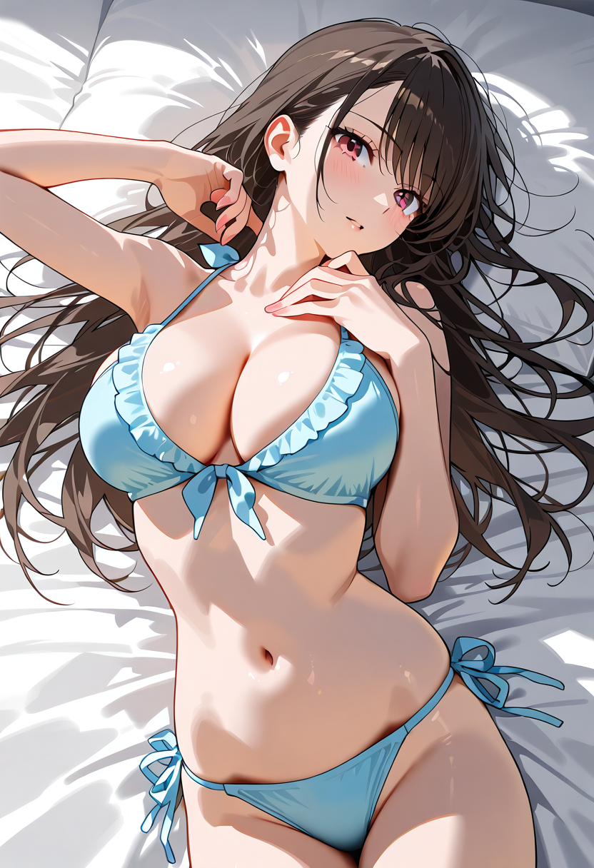 青いビキニの美少女ポートレート #美少女 #水着 #ビキニ