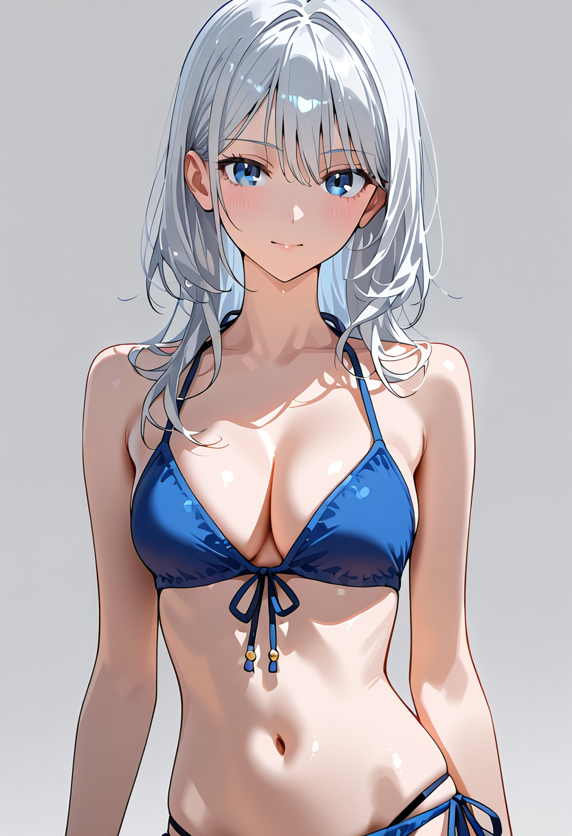 蒼い瞳の銀髪美少女ポートレート #美少女 #アニメ調 #キャラクター