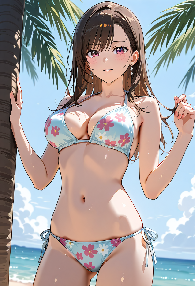 トロピカルビーチの夏ポートレート #水着 #ビキニ #屋外