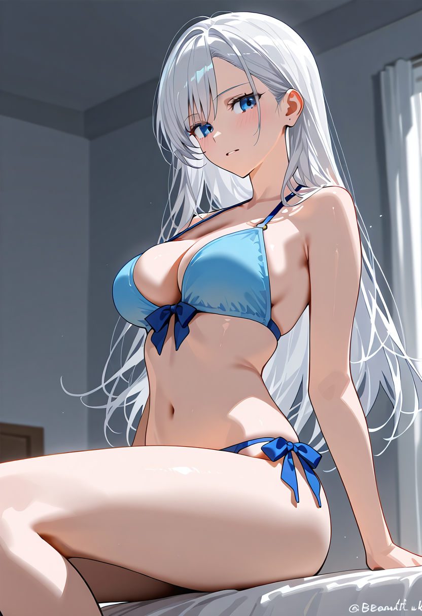 銀髪美少女のアニメ調ポートレート #美少女 #アニメ調 #かわいい