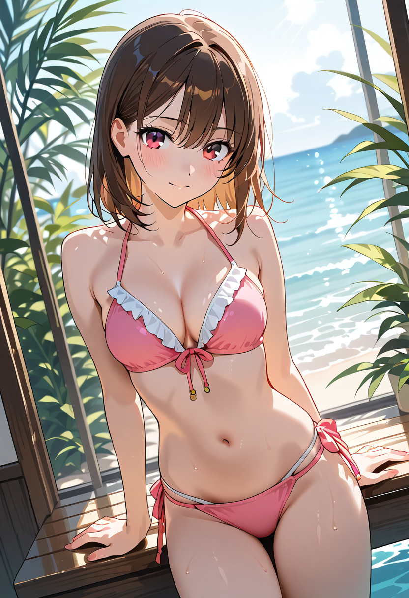 海辺の窓から見える景色 #下着 #美少女 #セクシー