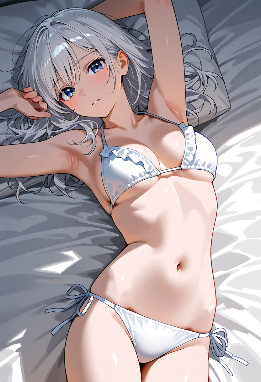 銀髪美少女のビーチポートレート #美少女 #アニメ調 #かわいい