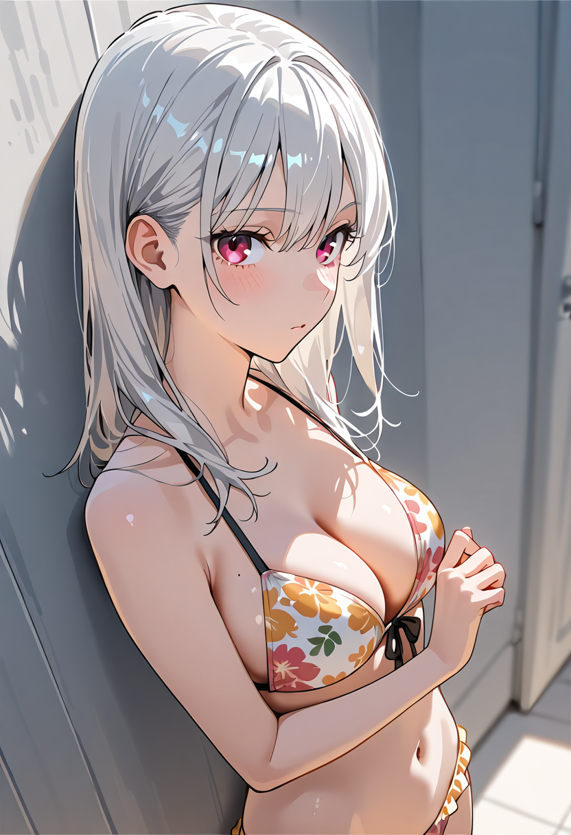 白髪ショートヘアの美少女ポートレート #アニメ #美少女 #かわいい