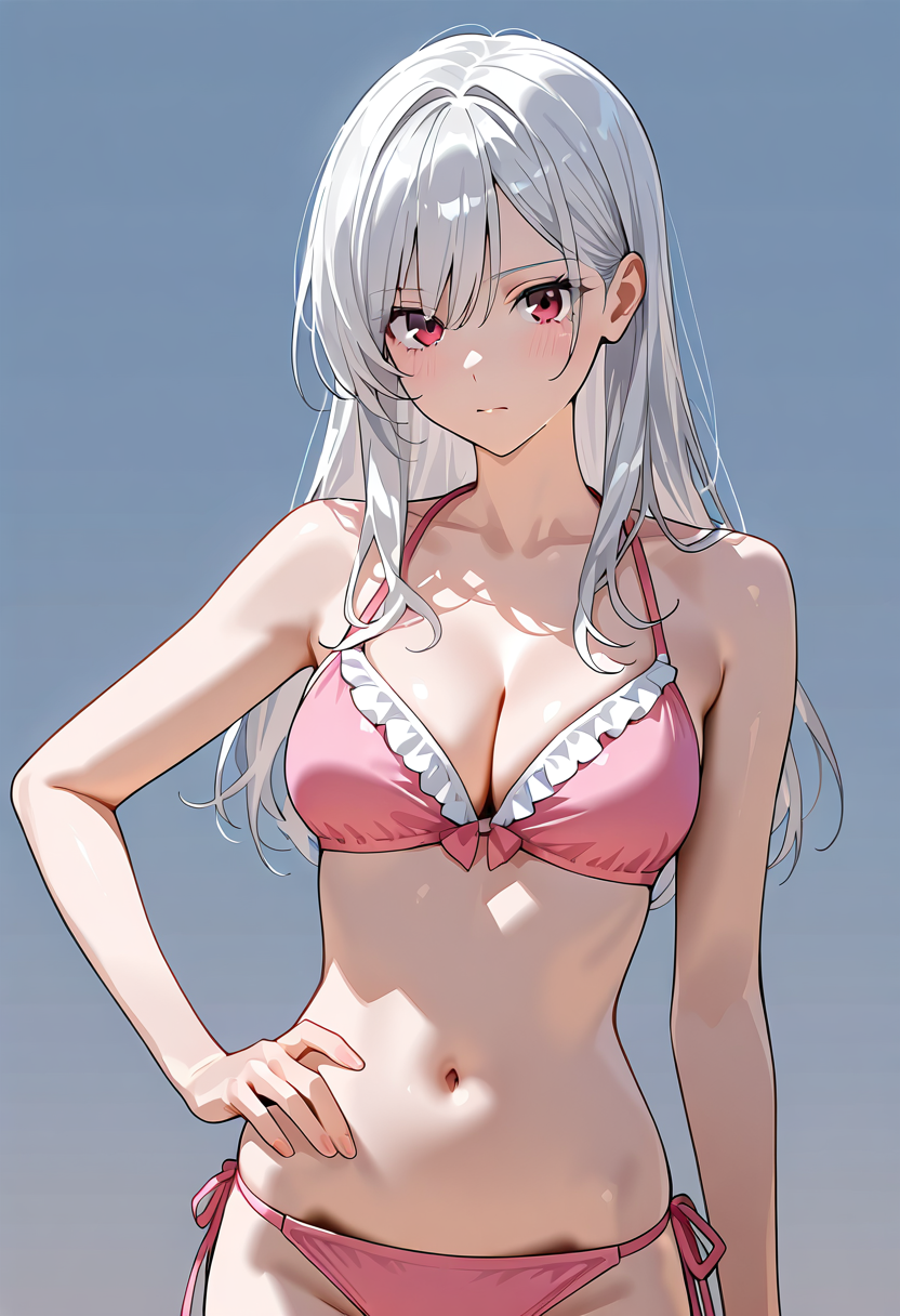 銀髪美少女のアニメ風ポートレート #アニメ #美少女 #かわいい