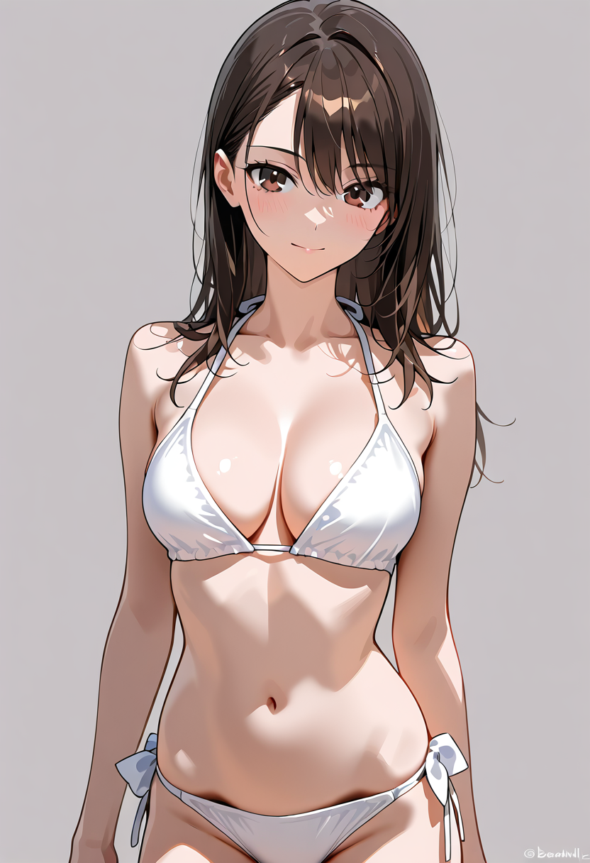 白いビキニの美少女ポートレート #美少女 #アニメ調 #かわいい
