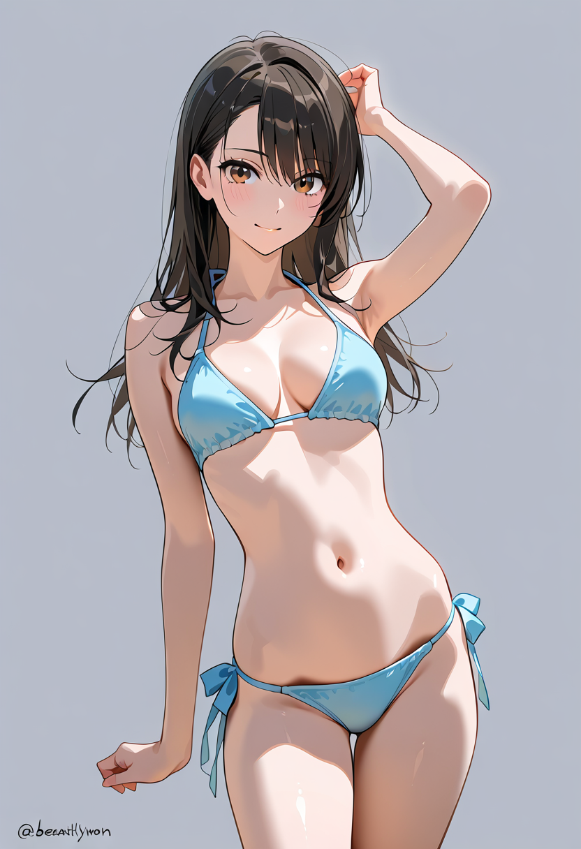 青いビキニの水着ポートレート #美少女 #水着 #ビキニ