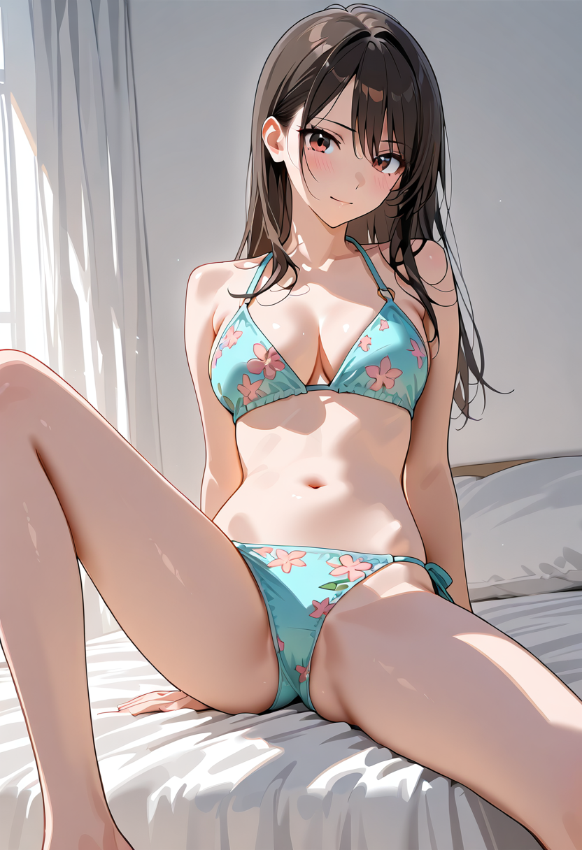 花柄ビキニの室内ポートレート #美少女 #ファッション #モデル