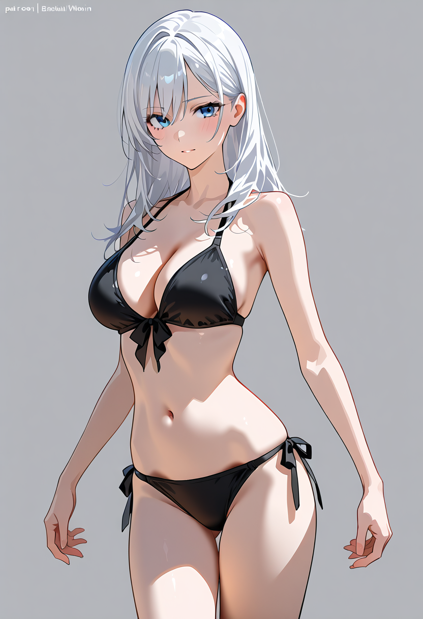 銀髪美少女のアニメ風ポートレート #アニメ #美少女 #イラスト
