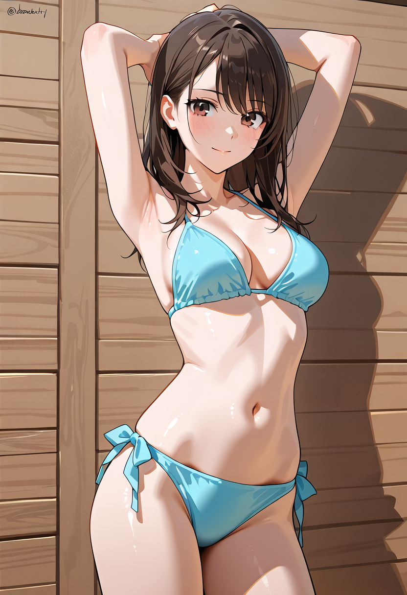 青いビキニの美少女ポートレート #美少女 #水着 #セクシー