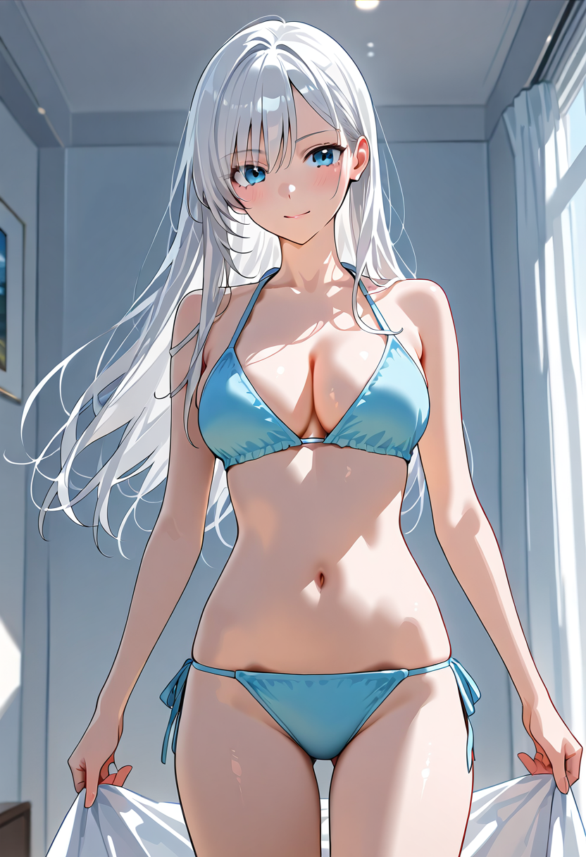 白髪ロングヘアの美少女ポートレート #アニメ #美少女 #かわいい