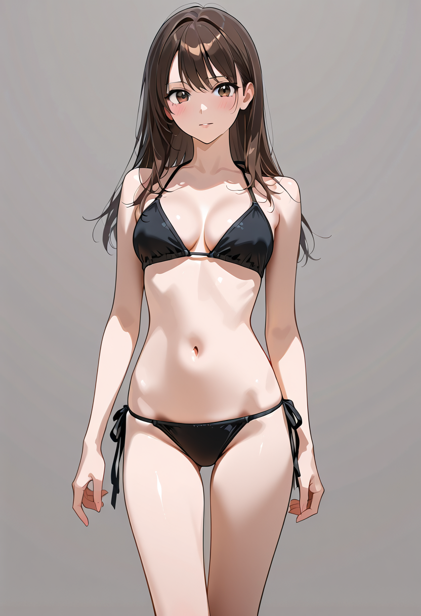 黒ビキニのアニメ調ポートレート #美少女 #アニメ調 #グラマー