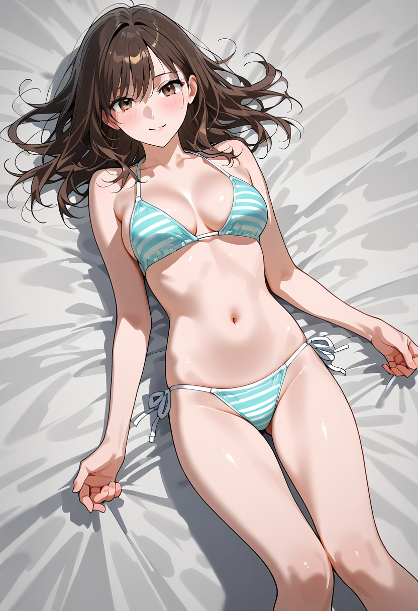 爽やかなボーダー水着の美少女ポートレート #水着 #ビキニ #美少女