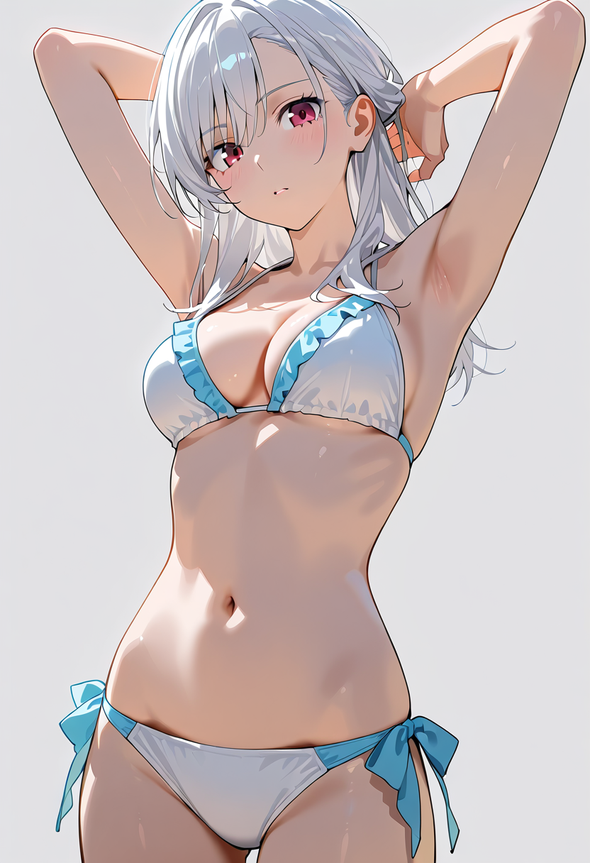 白銀の髪がなびく爽やかポートレート #アニメ調 #美少女 #かわいい