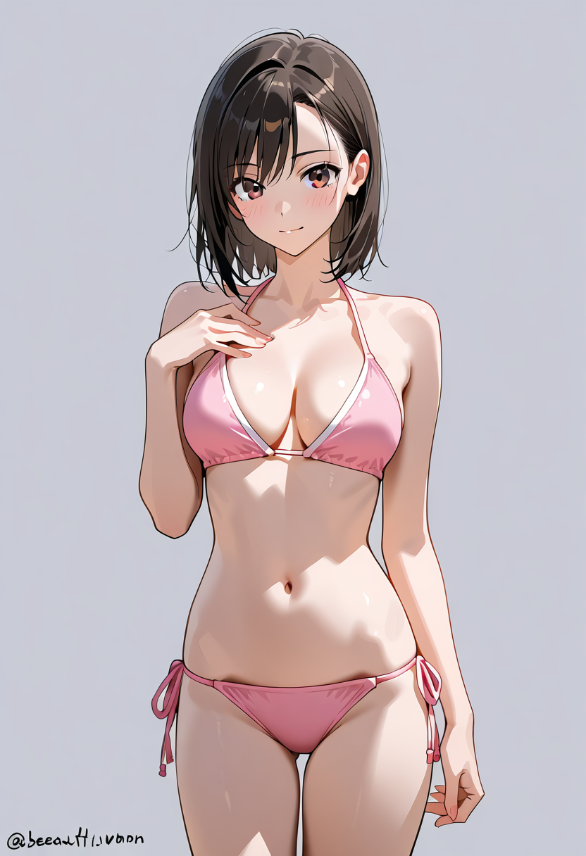 ピンクビキニの美少女ポートレート #水着 #ビキニ #美少女