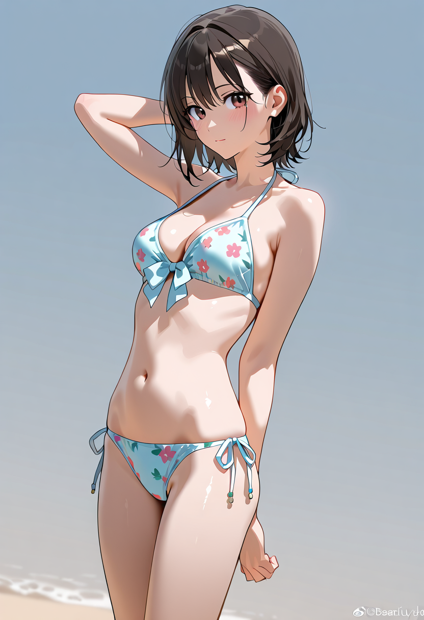 花柄ビキニの夏ポートレート #水着 #ビキニ #美少女