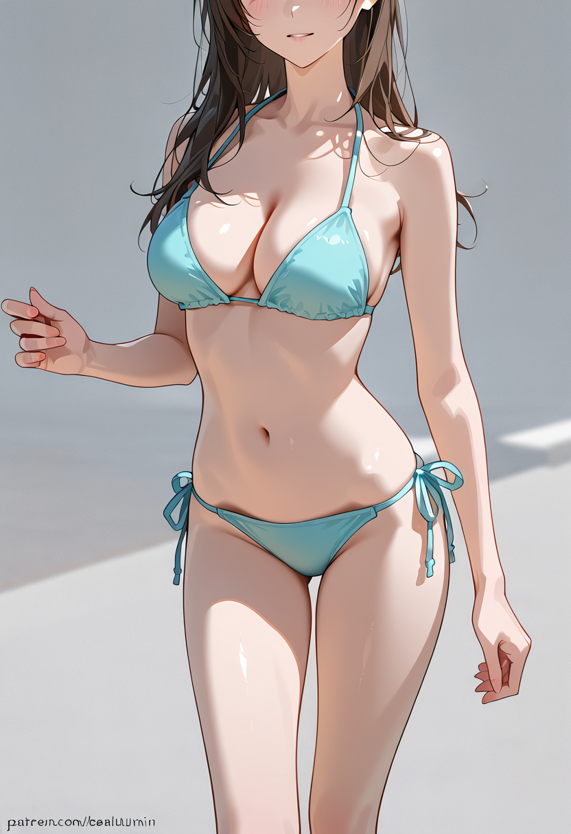 水色ビキニの美少女ポートレート #美少女 #水着 #ビキニ