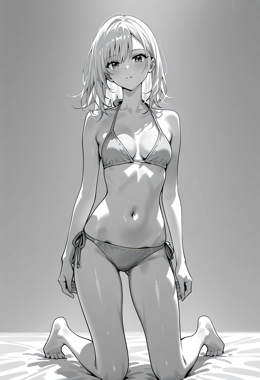 白髪ショートヘアの優雅なアニメ調ポートレート #アニメ調 #美少女 #かわいい