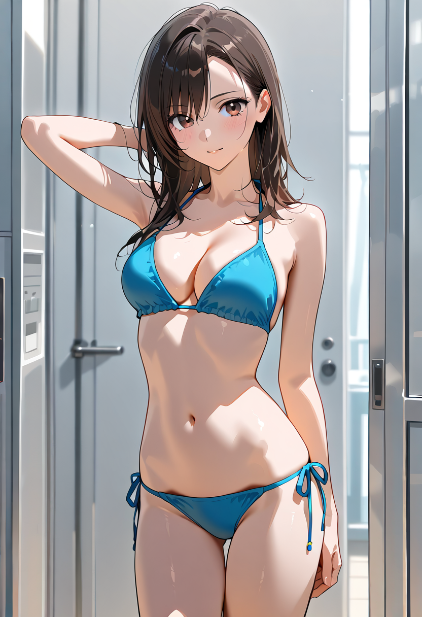青いビキニの美少女ポートレート #美少女 #水着 #ビキニ
