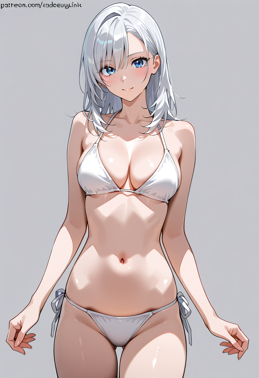銀髪美少女のアニメ調ポートレート #アニメ調 #美少女 #かわいい