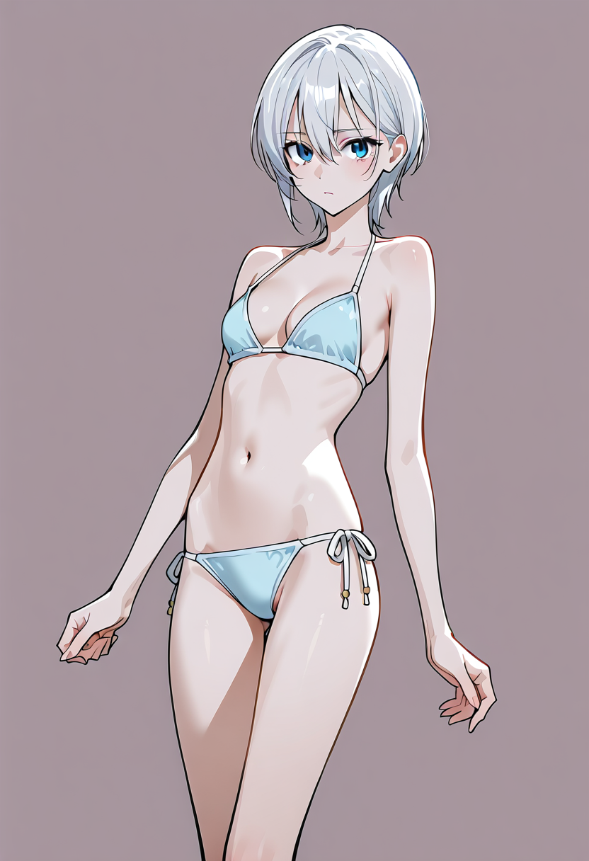 白髪ショートヘアの美少女アニメイラスト #アニメ調 #美少女 #かわいい
