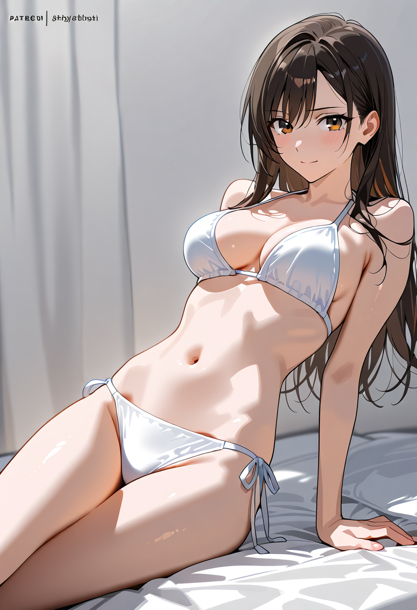 白いビキニポーズのアニメ調ポートレート #美少女 #ファッション #モデル