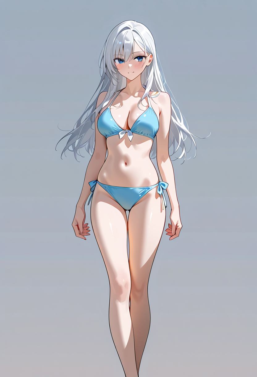 白髪ロングのアニメ風美少女ポートレート #美少女 #アニメ調 #かわいい