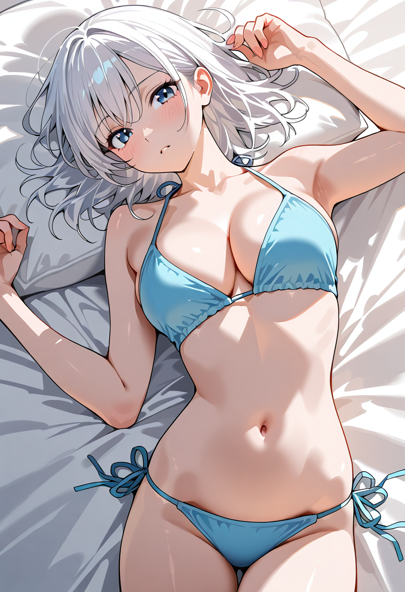 銀髪の美少女、夏の日差しの中で #美少女 #アニメ #可愛い