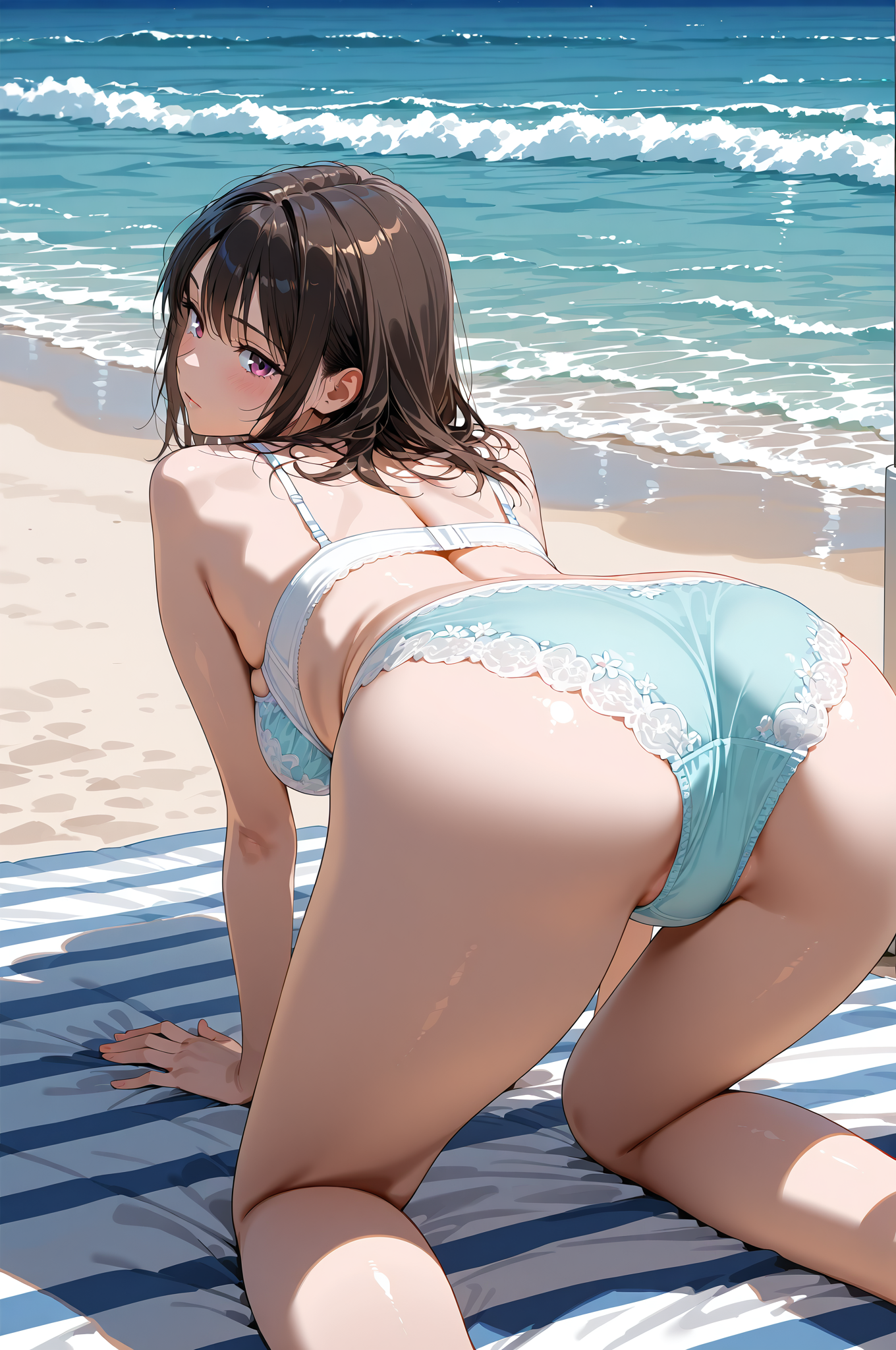 海辺でのリラックスポートレート #水着 #美少女 #屋外