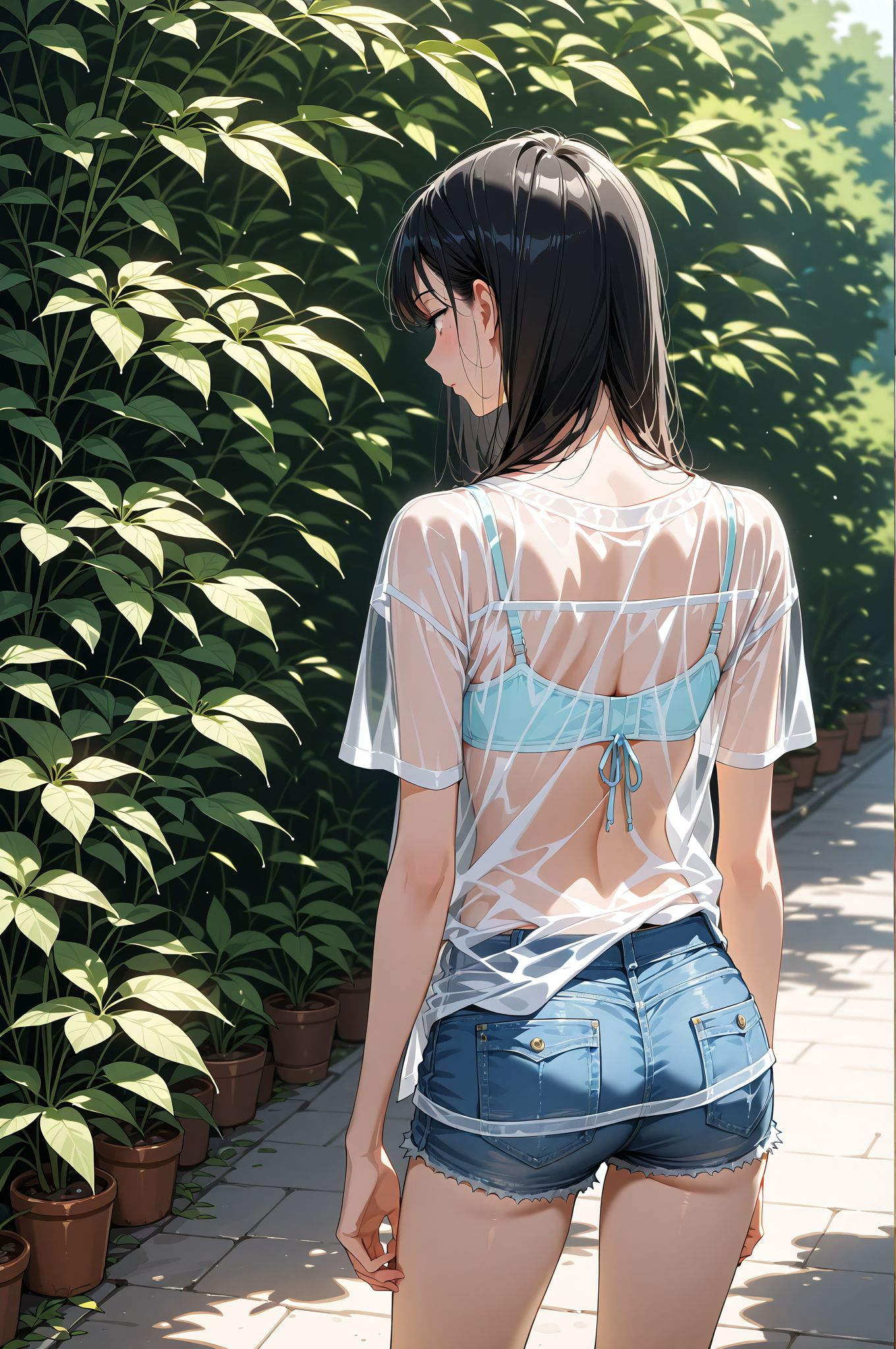 緑に囲まれた夏のカジュアルポートレート #美少女 #屋外 #カジュアル