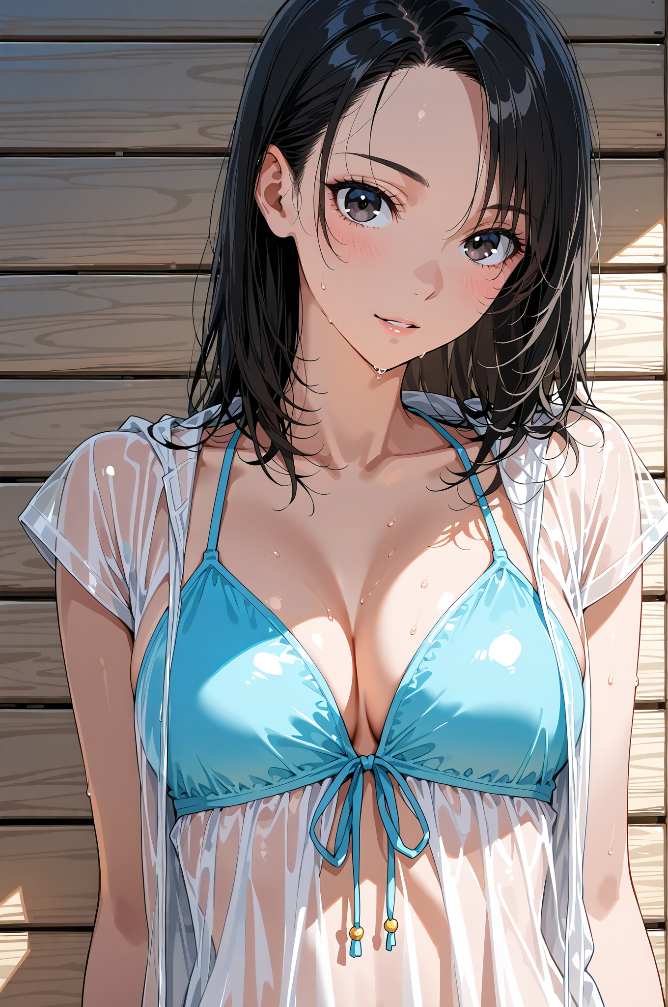 黒髪ロングのアニメ美少女ポートレート #美少女 #アニメ #笑顔