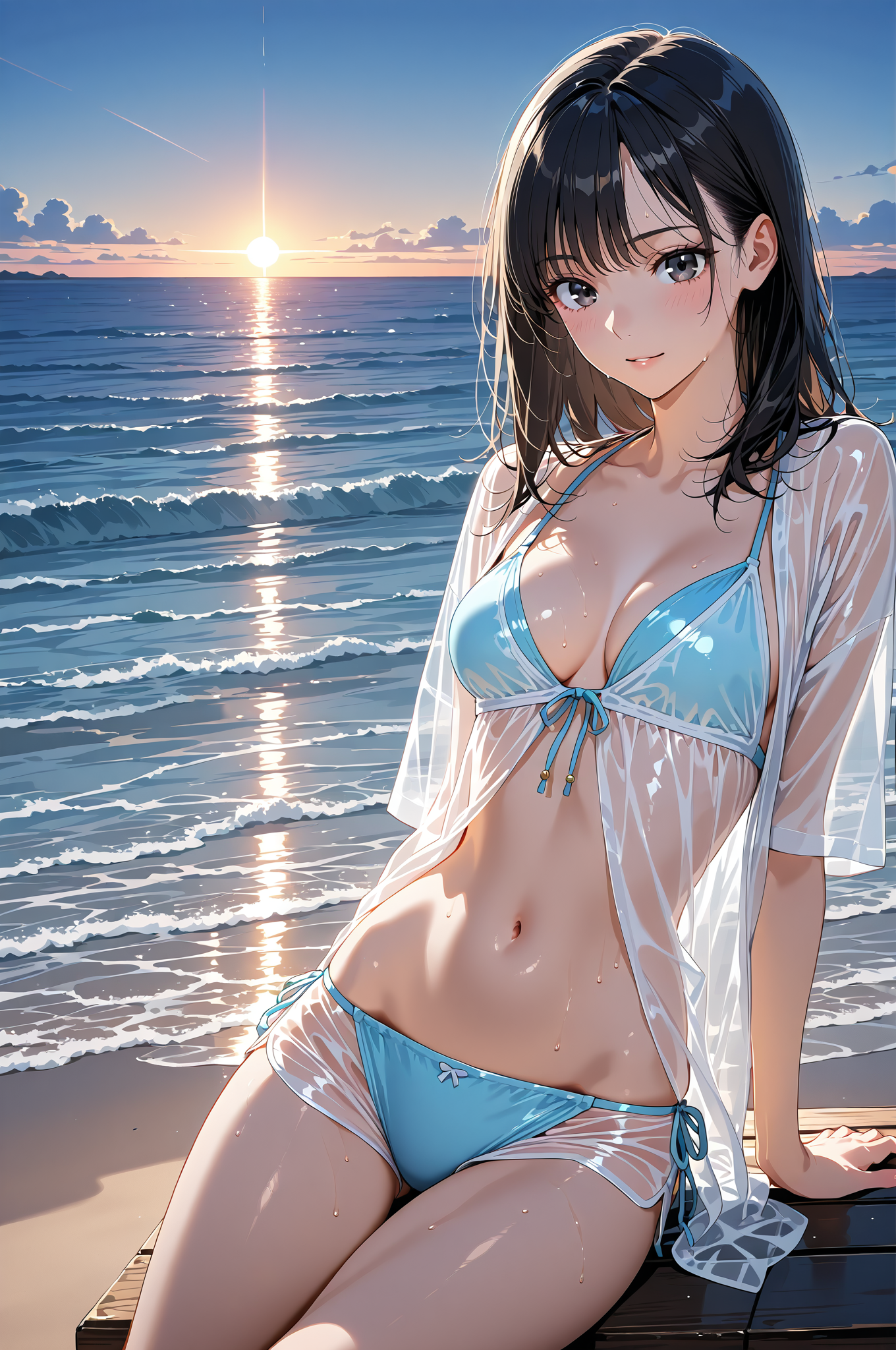 サンセットビーチのポートレート #美少女 #屋外 #ポートレート