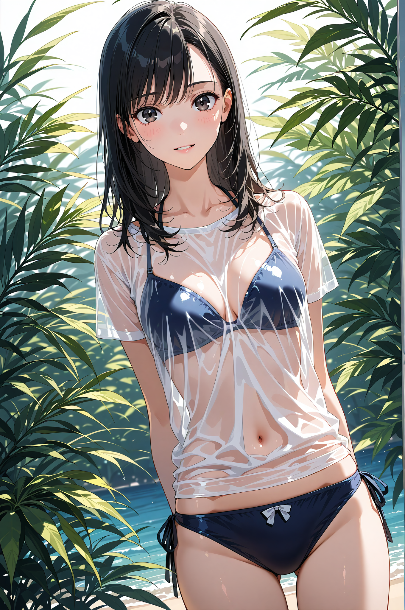 緑の植生に囲まれた爽やかなポートレート #美少女 #笑顔 #ファッション