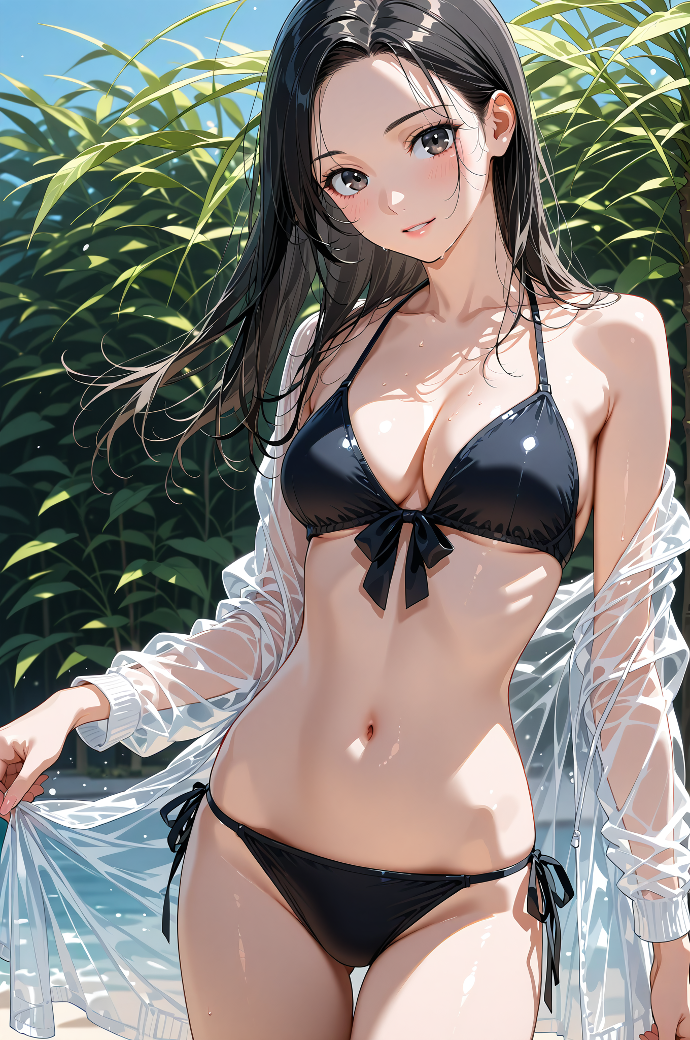 黒髪美少女の夏日ポートレート #美少女 #水着 #屋外
