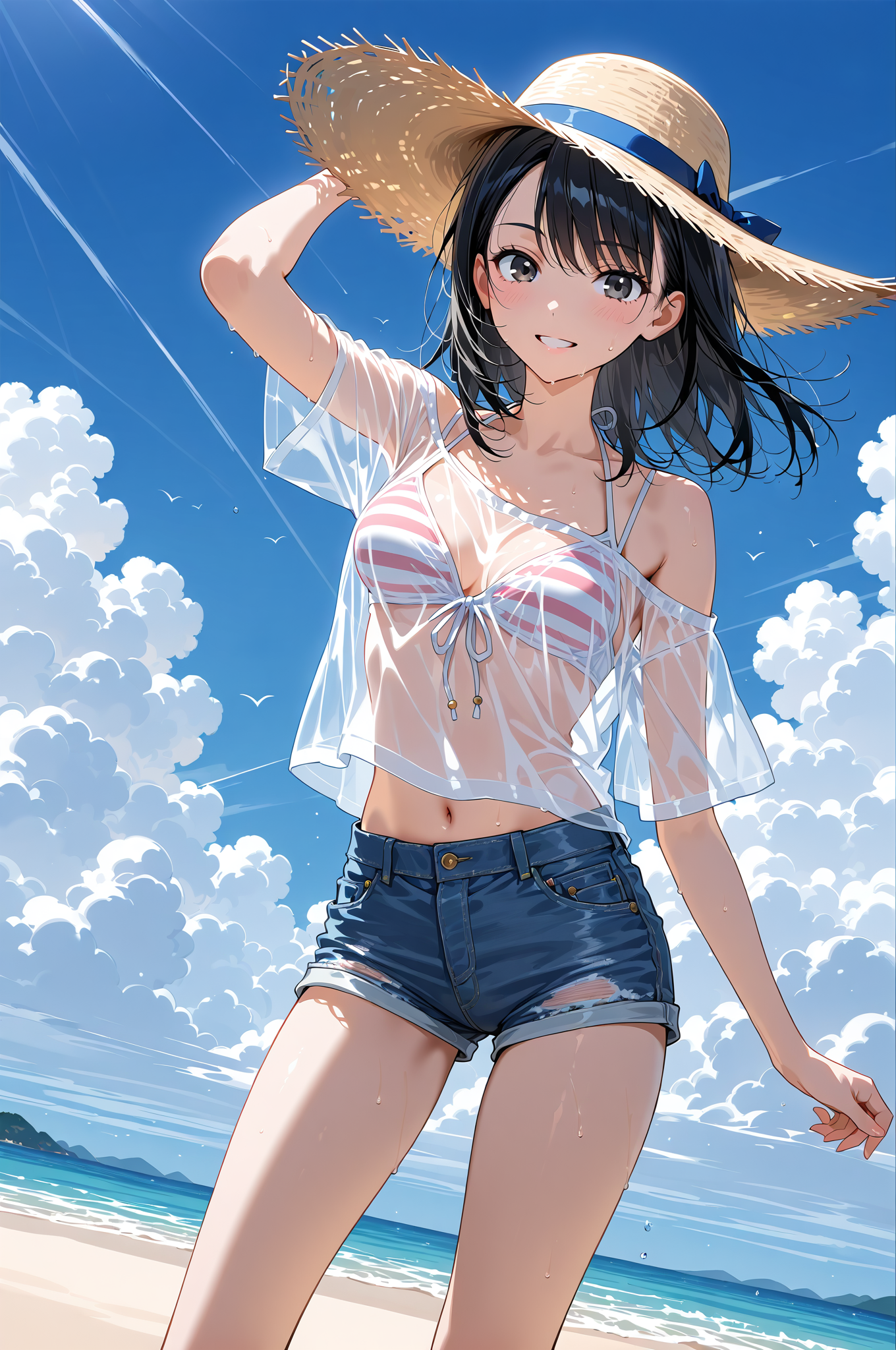 麦わら帽子と青空の夏ポートレート #美少女 #帽子 #屋外