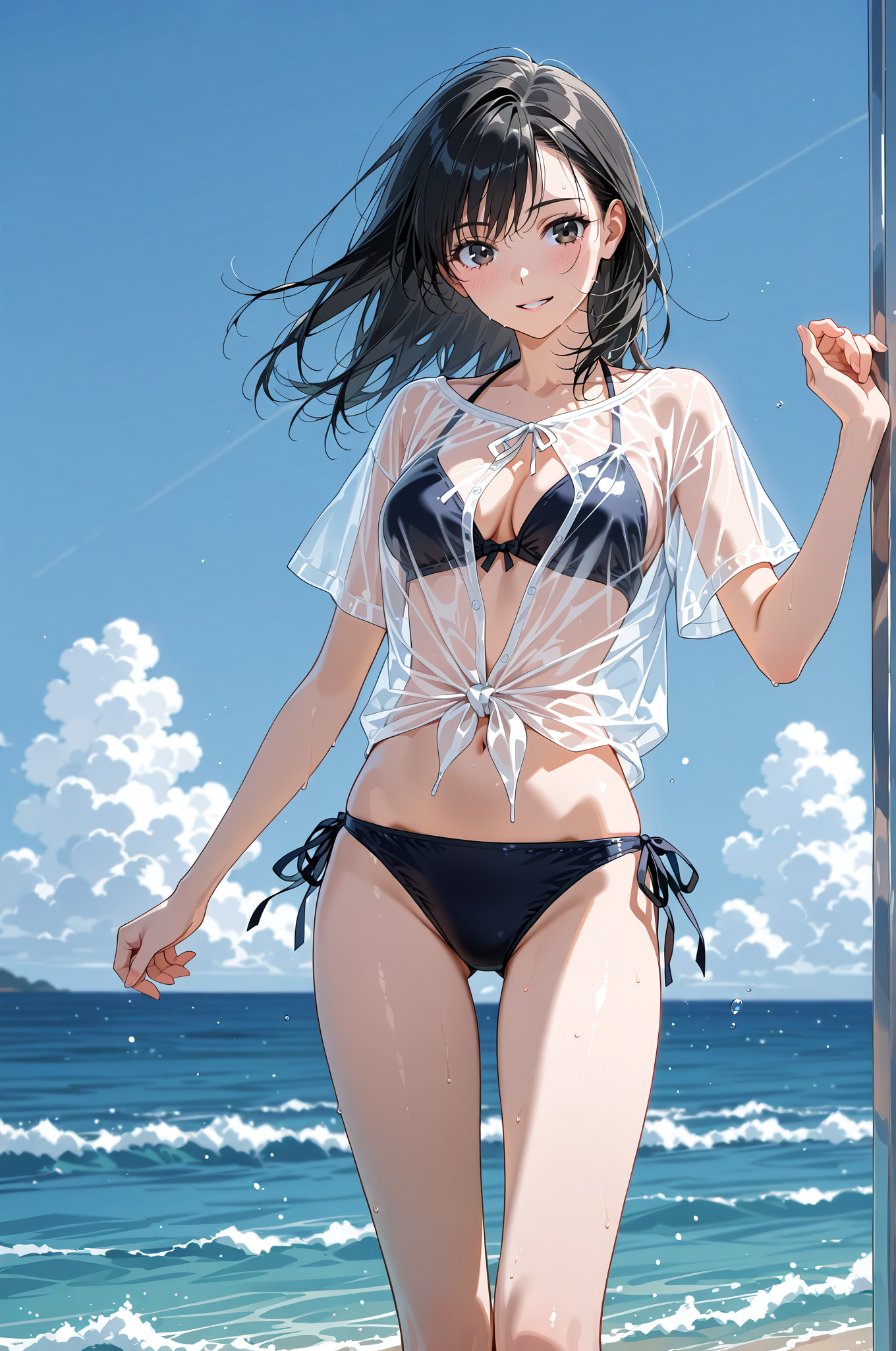 海辺の青空ポートレート #美少女 #水着 #屋外
