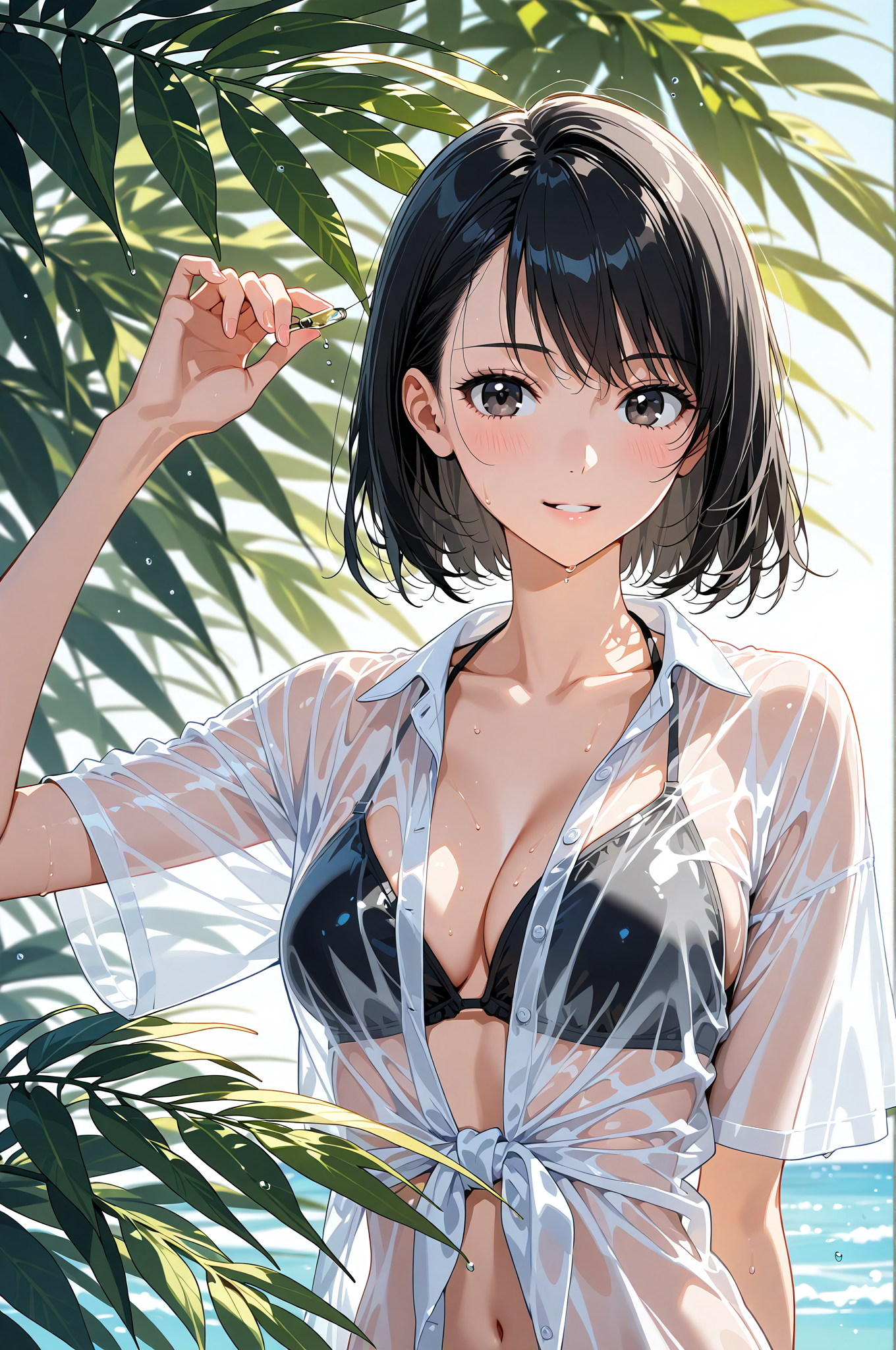 黒髪ショートヘアの爽やかなポートレート #美少女 #アニメ調 #かわいい