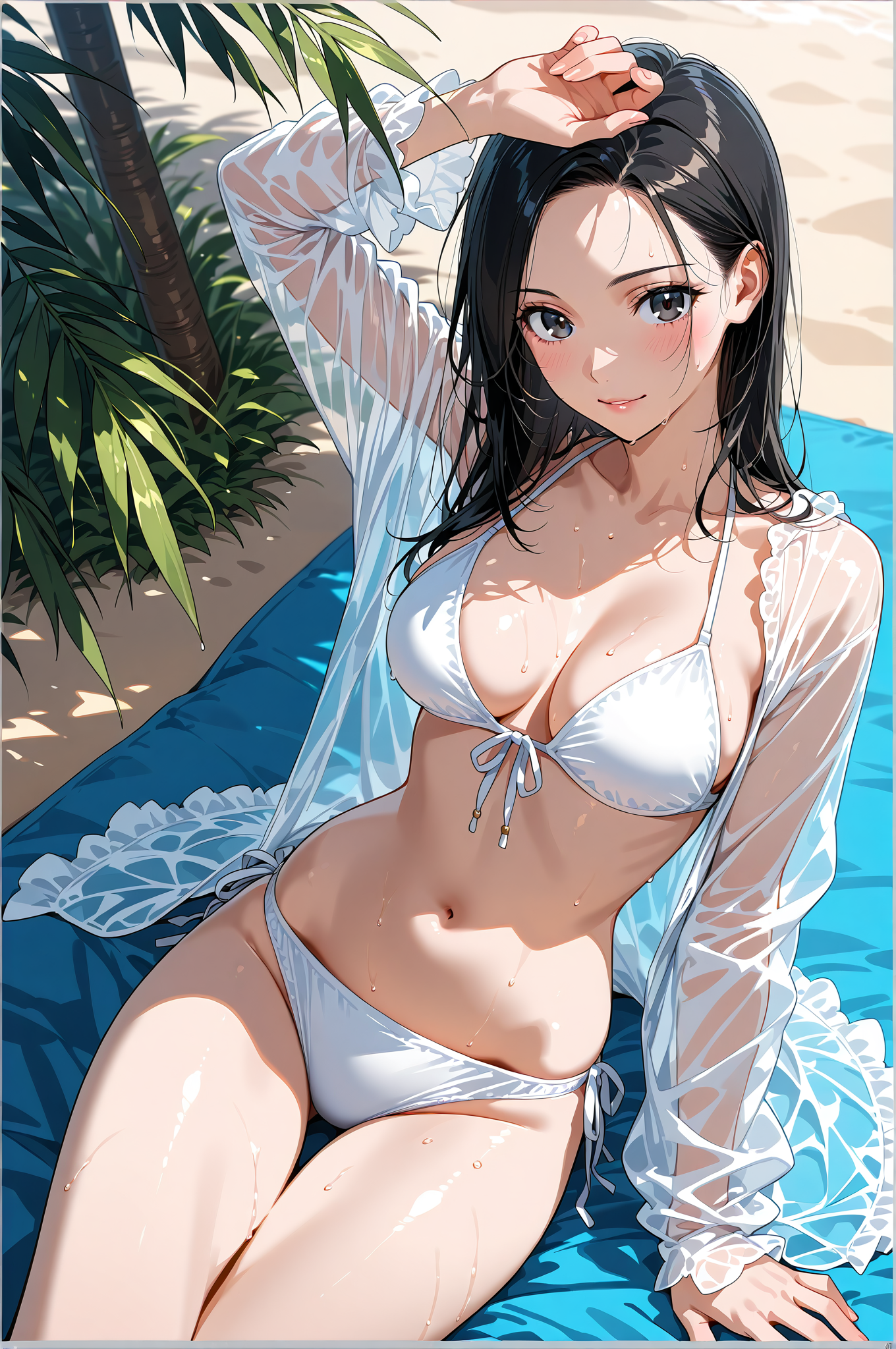 白いシアーカバーアップのビキニポートレート #水着 #ビキニ #撮影