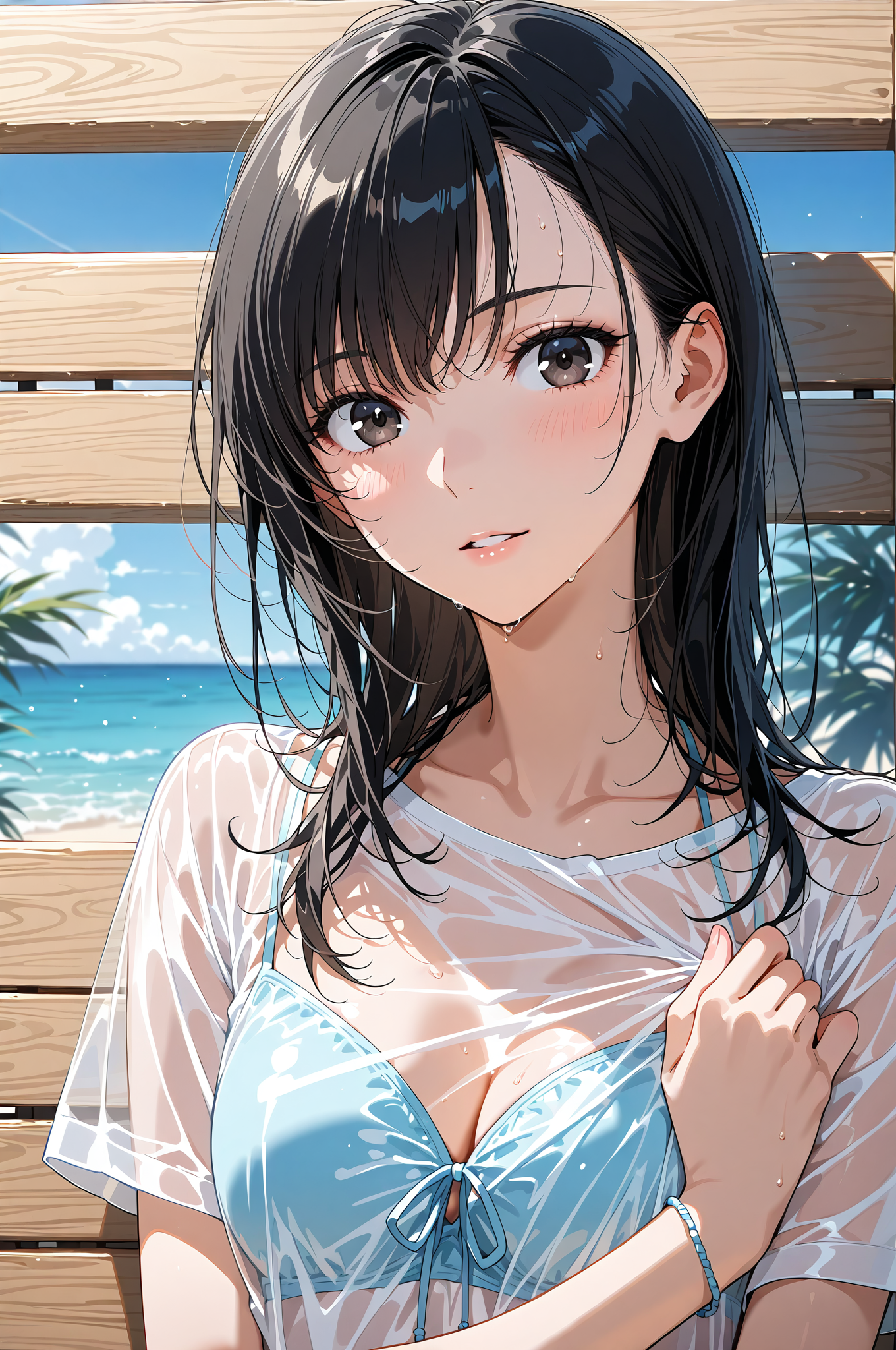 黒髪ショートヘアの清涼感ポートレート #美少女 #アニメ調 #笑顔