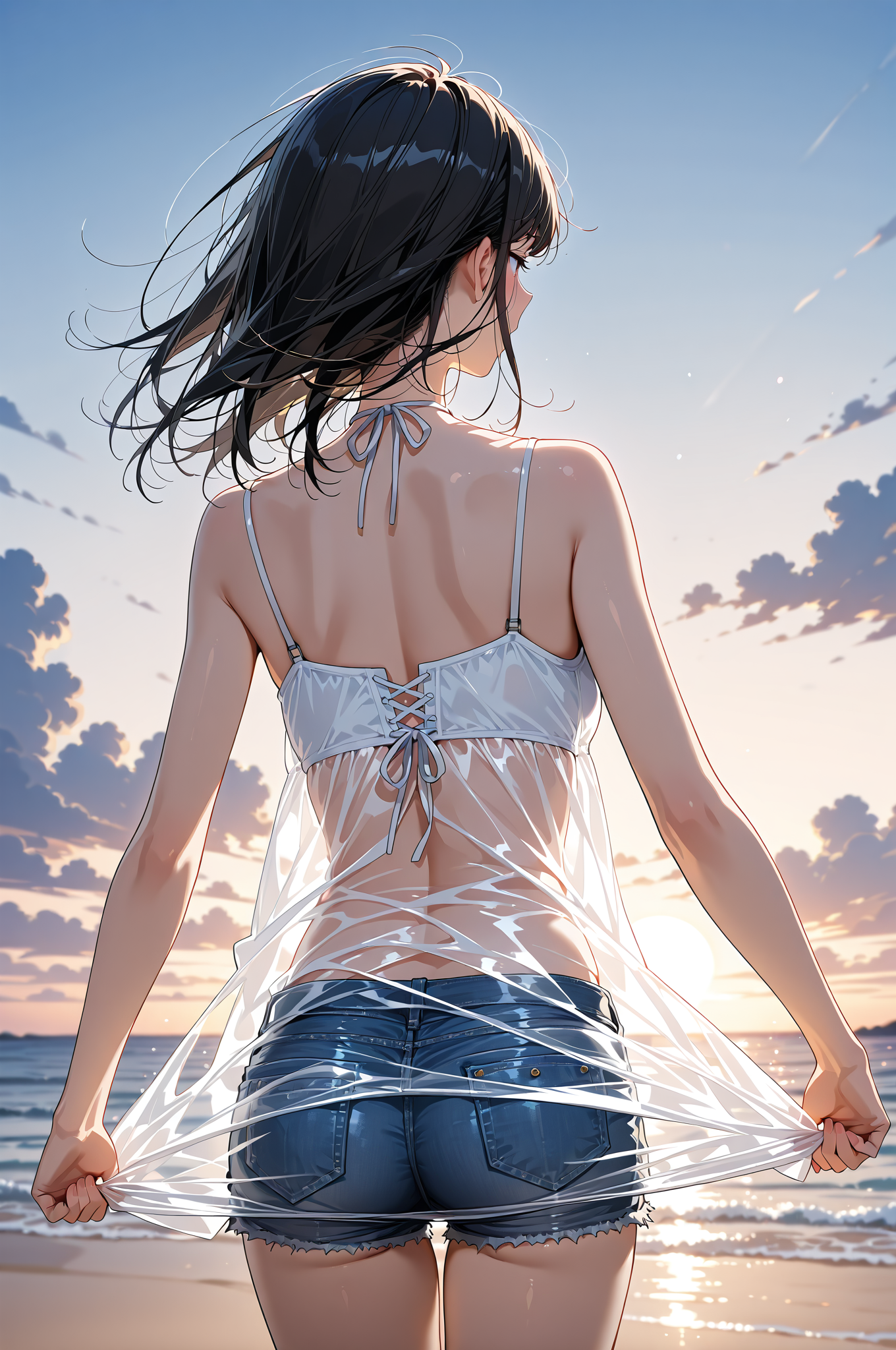 黒髪美少女の夏のビーチポートレート #美少女 #屋外 #青空