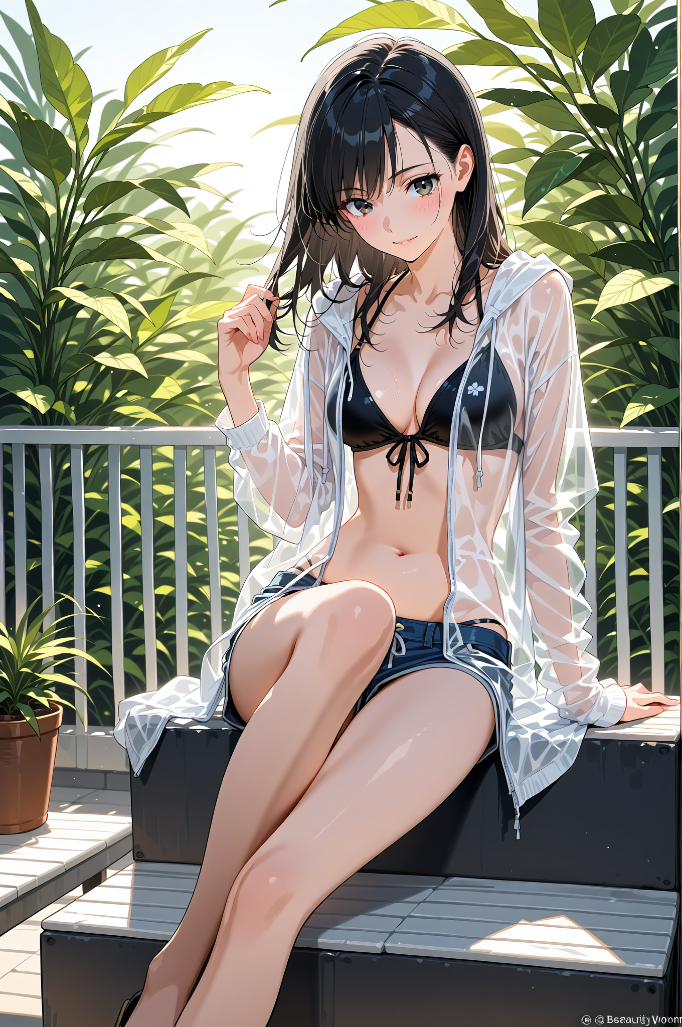 緑に囲まれたテラスの爽やかなポートレート #美少女 #ポートレート #モデル