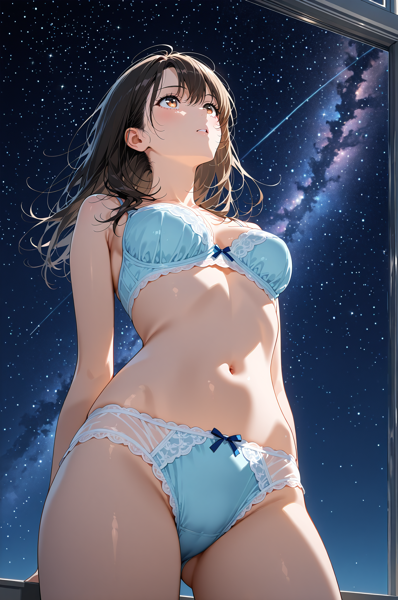 星空を眺める少女のポートレート #美少女 #水着 #可愛い